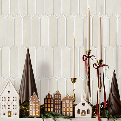 3D Toledo Cream Fish Scale Peel and Stick Wall Tile