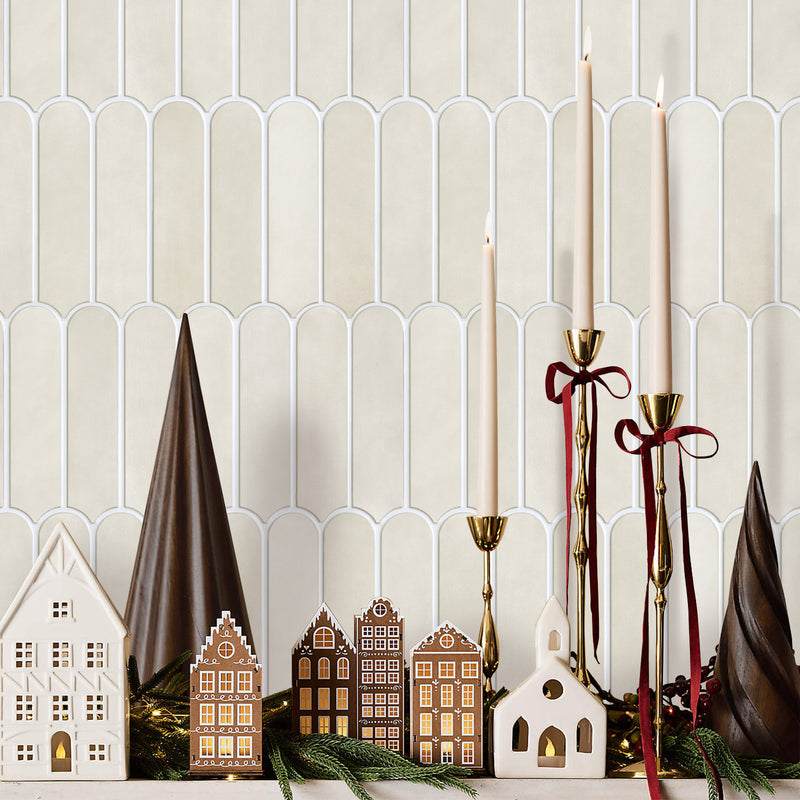 3D Toledo Cream Fish Scale Peel and Stick Wall Tile