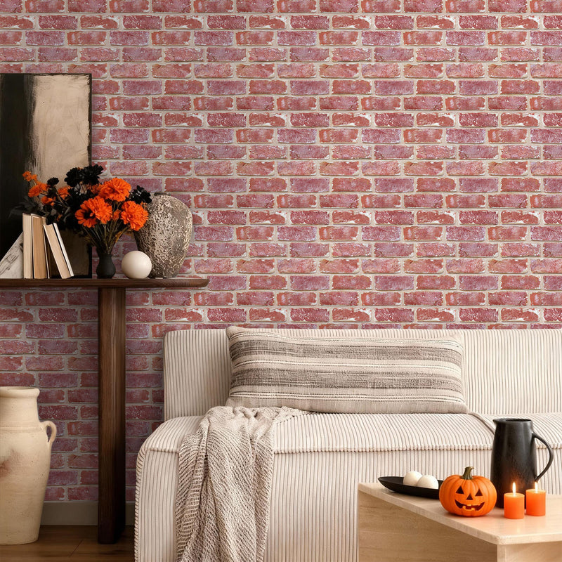 3D Old Red Rustic Brick Peel and Stick Wall Tile