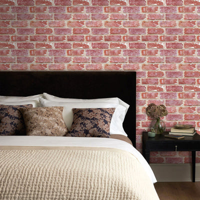 3D Old Red Rustic Brick Peel and Stick Wall Tile