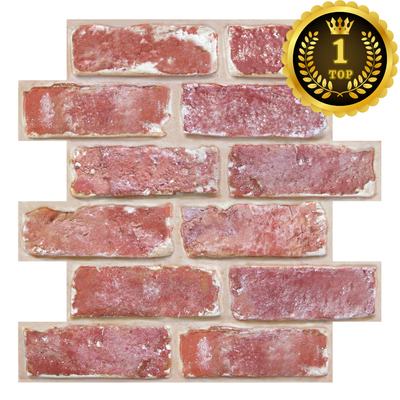 3D Old Red Rustic Brick Peel and Stick Wall Tile