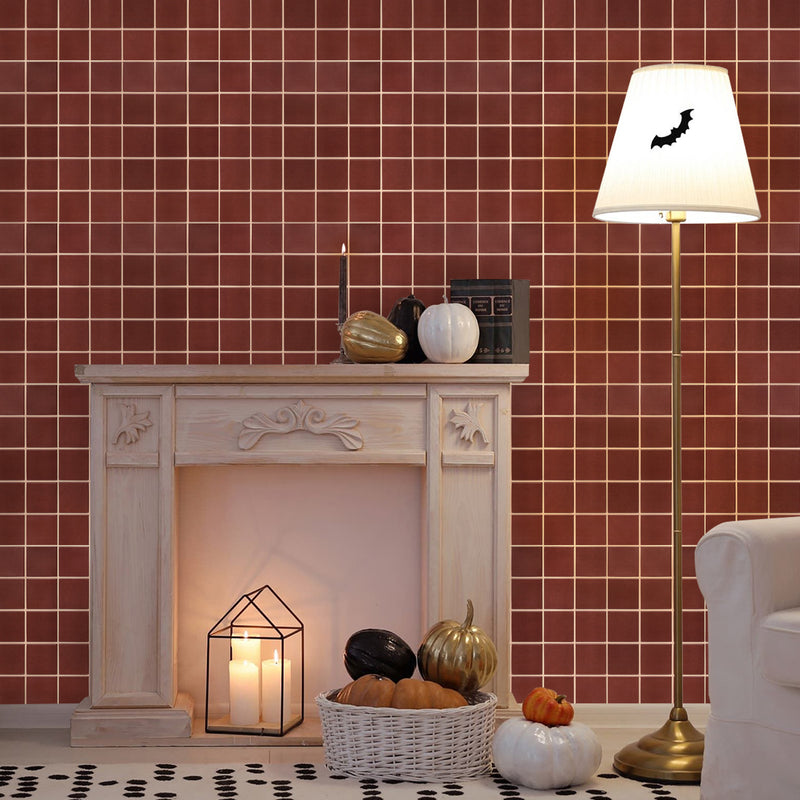 3D Red Square Peel and Stick Wall Tile