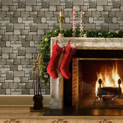 3D Ashlar Stone Peel and Stick Wall Tile