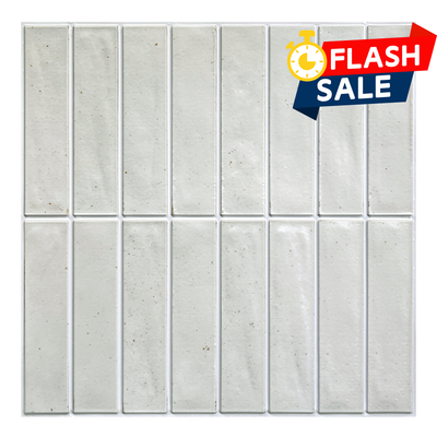 Azulejo de pared de mosaico lineal mate gris claro 3D Peel and Stick