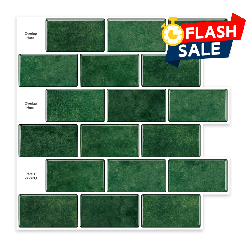 Emerald Green Subway Peel and Stick Backsplash Tile