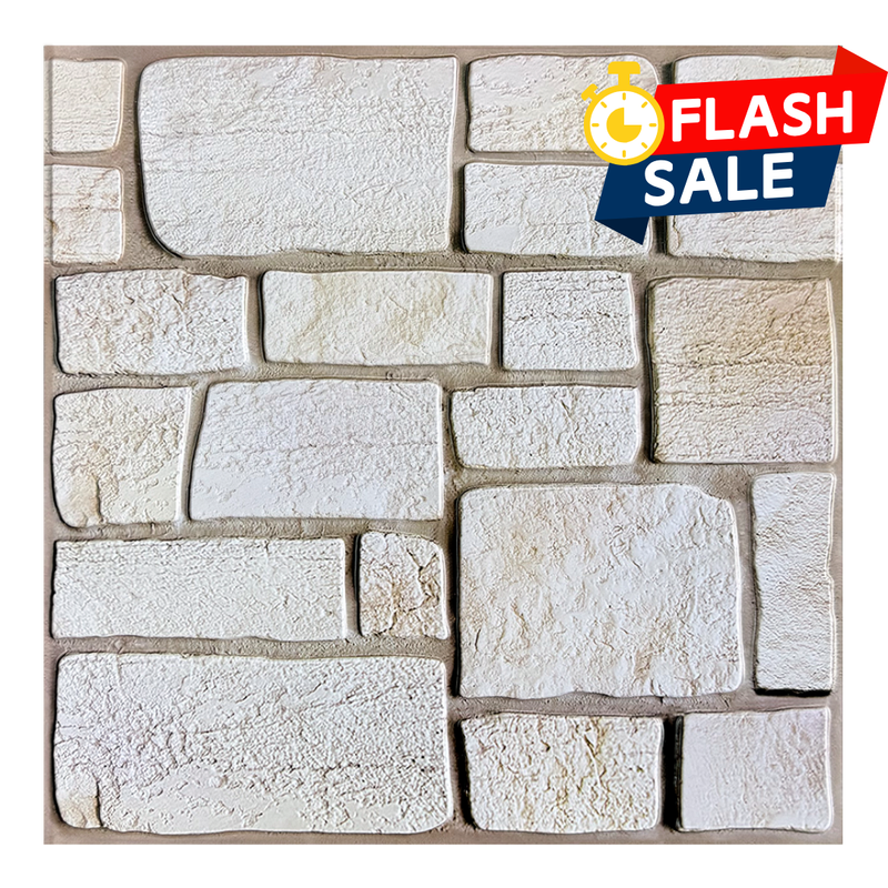 3D Faux Limestone Peel and Stick Wall Tile