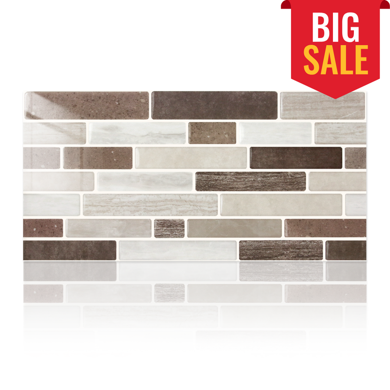 Brown Grey Marble Peel and Stick Tile Stickers