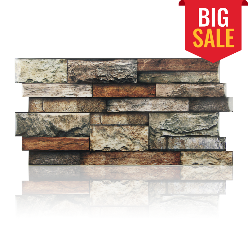 Retro Brick Stone Peel and Stick Tile Stickers