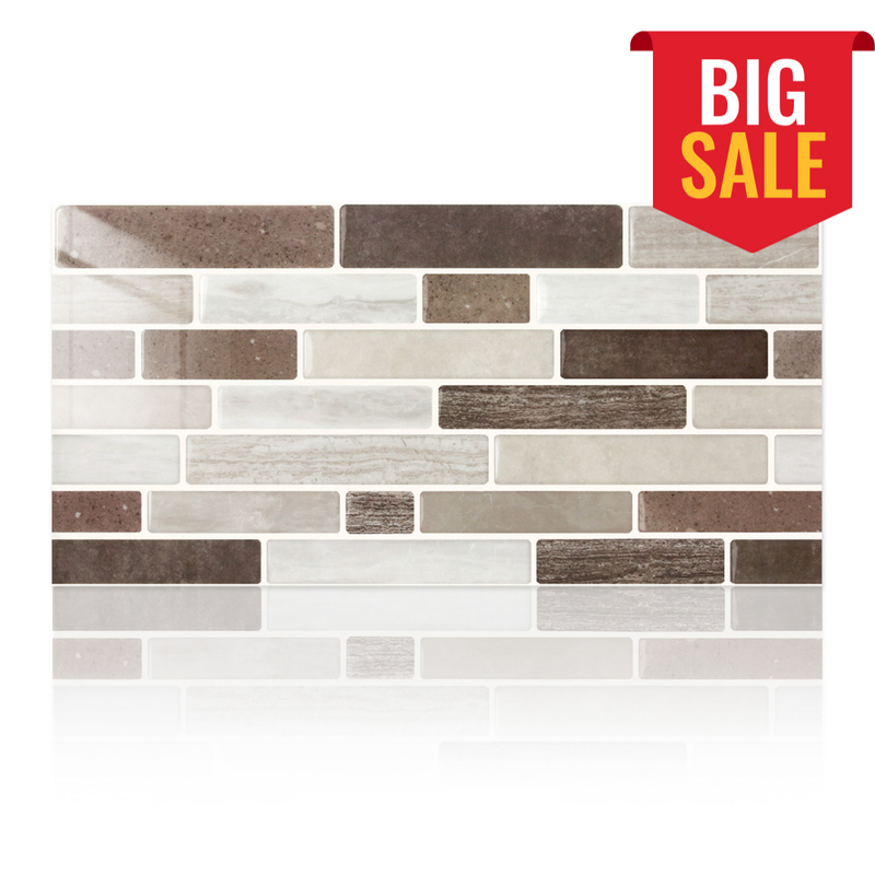 Brown Grey Marble Peel and Stick Tile Stickers