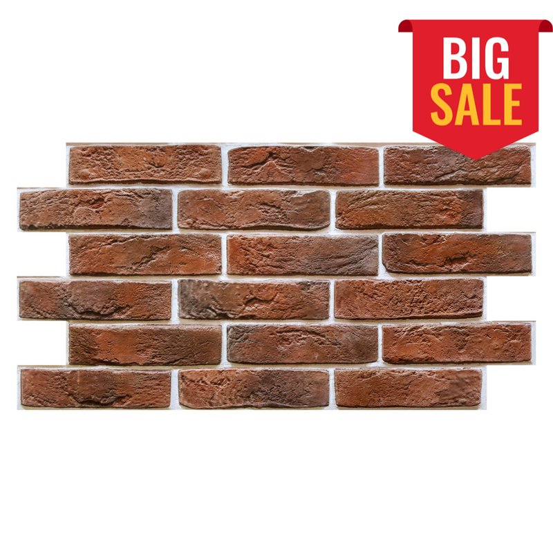 3D Red Brick Wall Panels Peel and Stick -Large Size