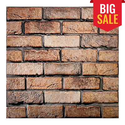 3D Dark Brown Brick Peel and Stick Wall Tile