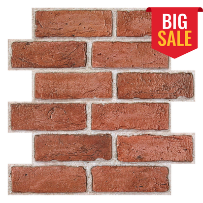 3D Classic Red Brick Peel and Stick Wall Tile