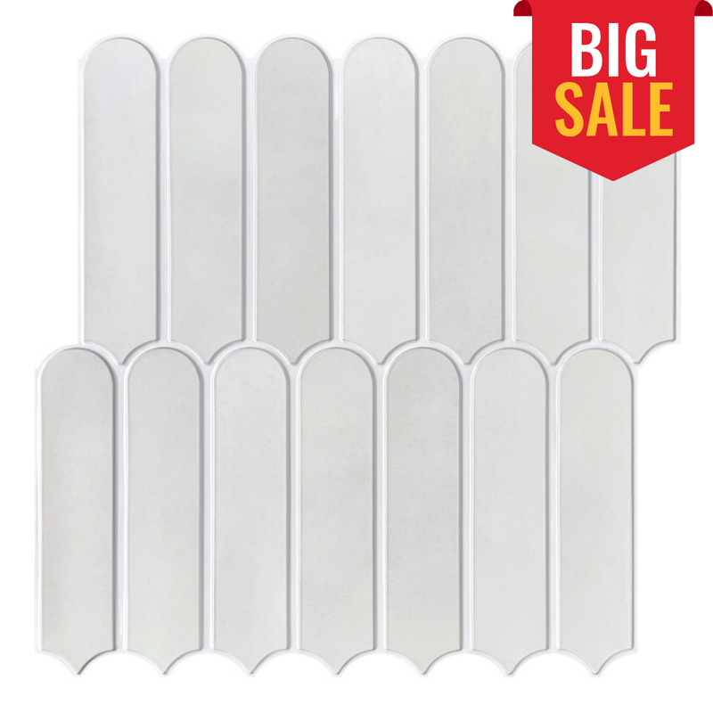 3D Mist Gray Fish Scale Peel and Stick Wall Tile