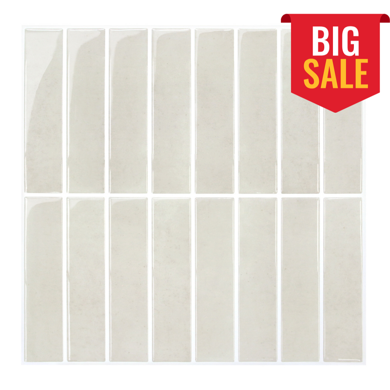 Azulejo para salpicadero de color crema beige, despegable y adhesivo, lineal