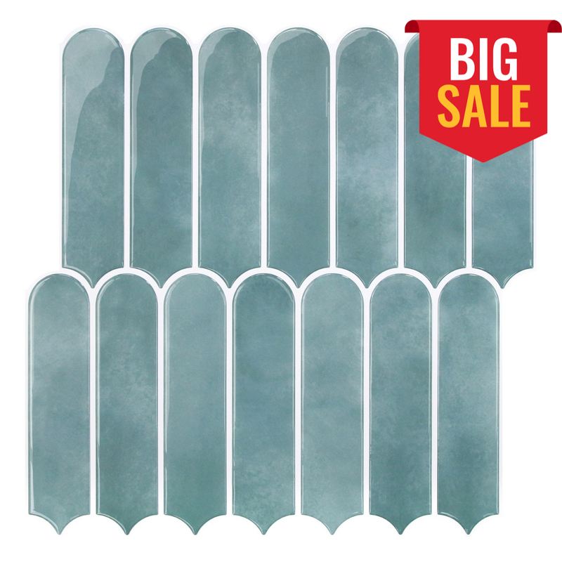 Ocean Mist Fish Scale Peel and Stick Backsplash Tile - Thicker Design