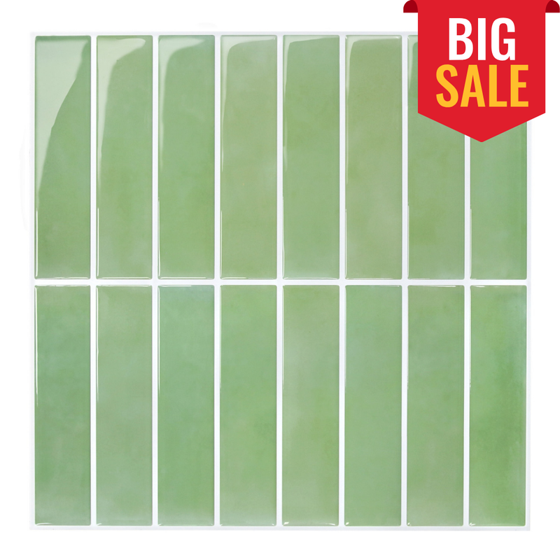 Sage Green Linear Peel and Stick Backsplash Tile