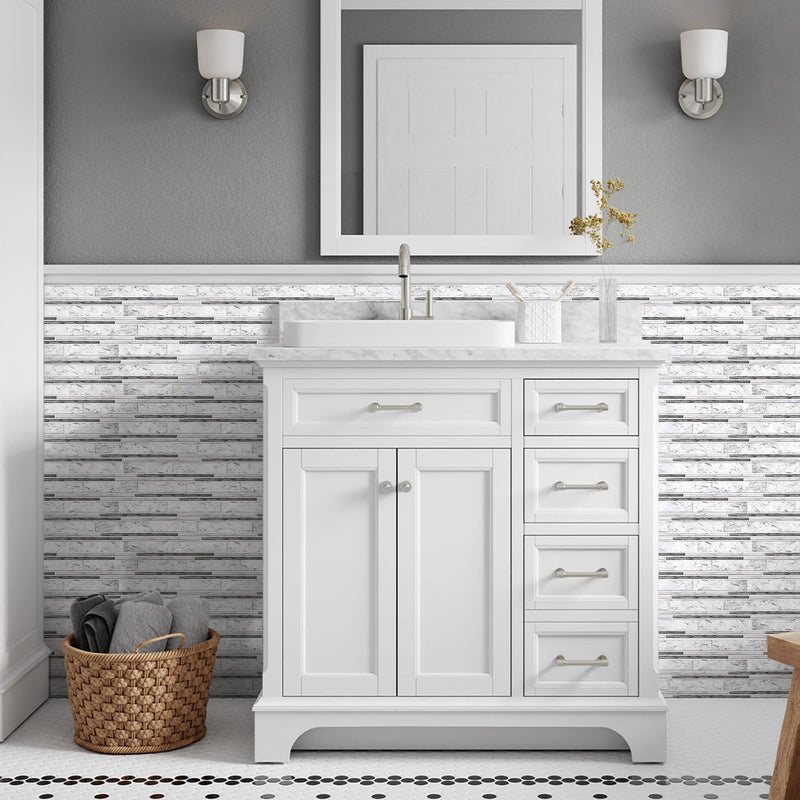 Carrara Marble Peel and Stick Tile Stickers