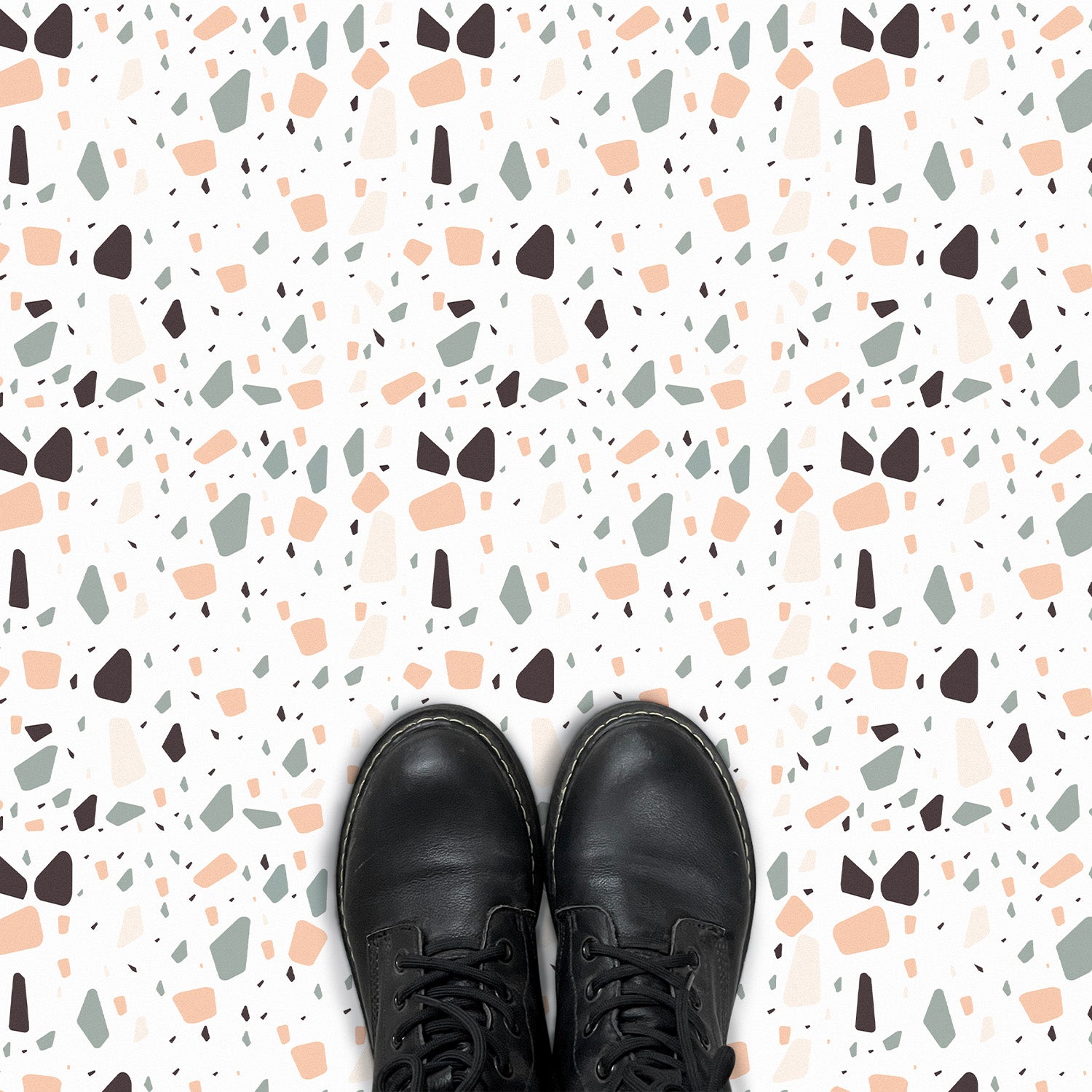 Colored Stone Terrazzo Peel and Stick Vinyl Floor Tile Sticker – Commomy