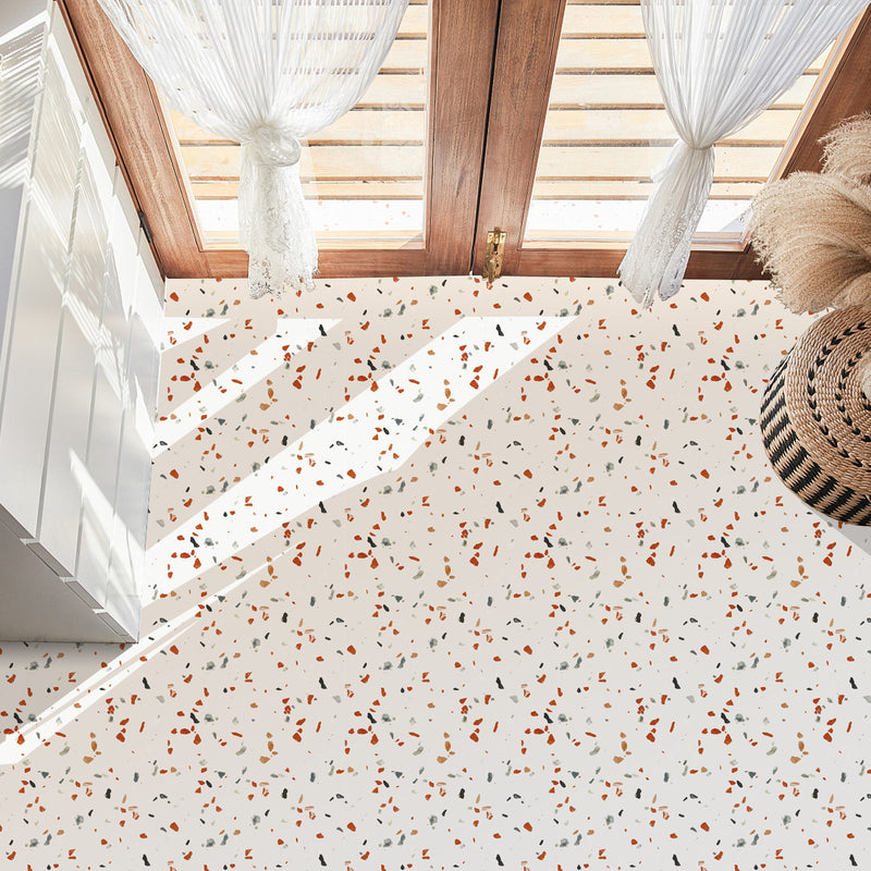 Confetti Terrazzo Peel and Stick Vinyl Floor Tile Sticker – Commomy