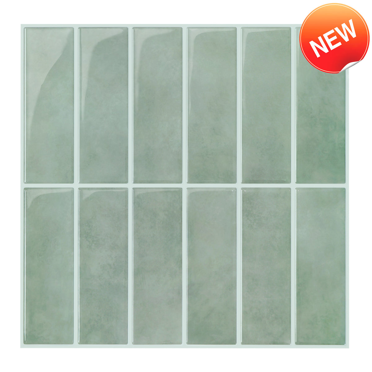 Mist Green Vertical Stack Peel and Stick Backsplash Tile