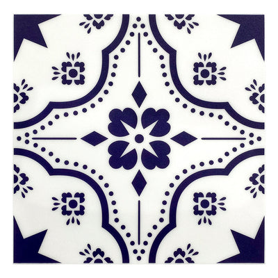 Navy Blue Retro Peel and Stick Vinyl Floor Tile Sticker_commomy_decor