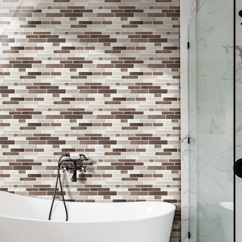 Brown Grey Marble Peel and Stick Tile Stickers