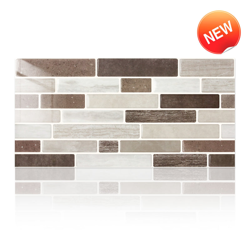 Brown Grey Marble Peel and Stick Tile Stickers