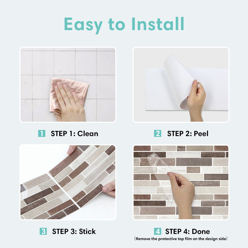 Brown Grey Marble Peel and Stick Tile Stickers
