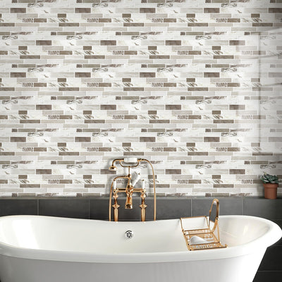 Grey Marbling Peel and Stick Tile Stickers