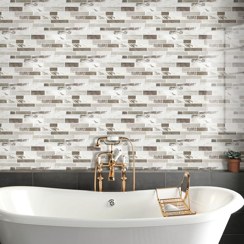 Grey Marbling Peel and Stick Tile Stickers