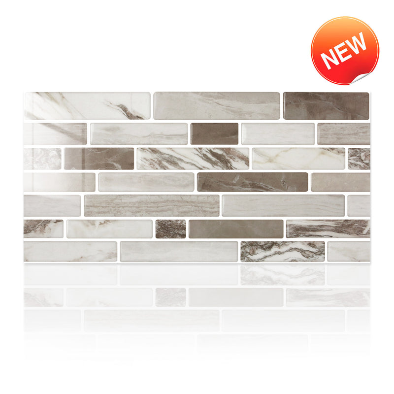 Grey Marbling Peel and Stick Tile Stickers