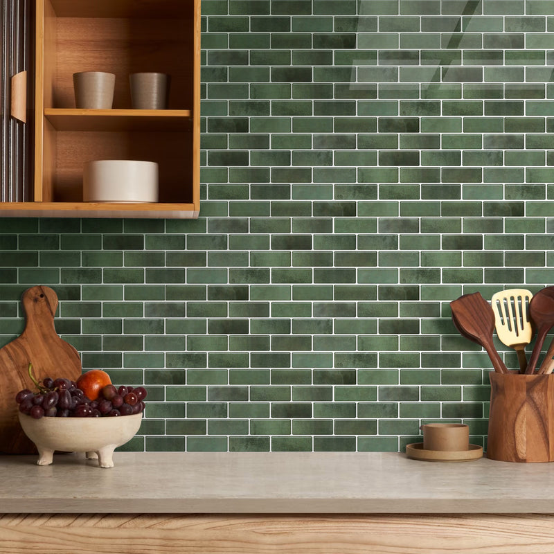Green Marble Peel and Stick Tile Stickers