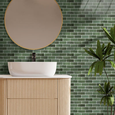 Green Marble Peel and Stick Tile Stickers