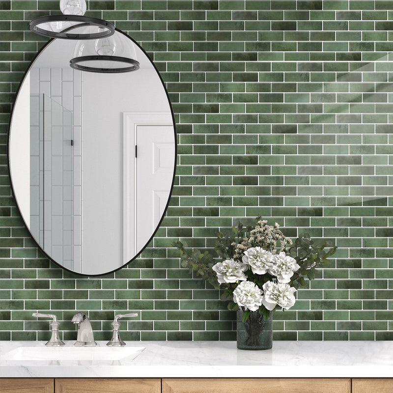 Green Marble Peel and Stick Tile Stickers
