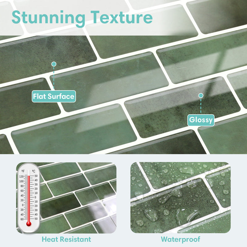 Green Marble Peel and Stick Tile Stickers