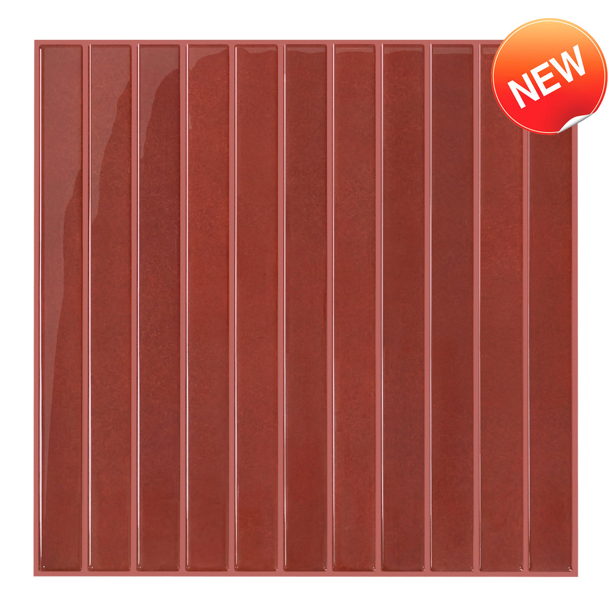 Red KitKat Peel and Stick Backsplash Tile
