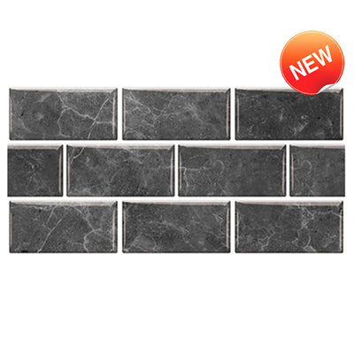 Retro Black Marble Peel and Stick Tile Stickers