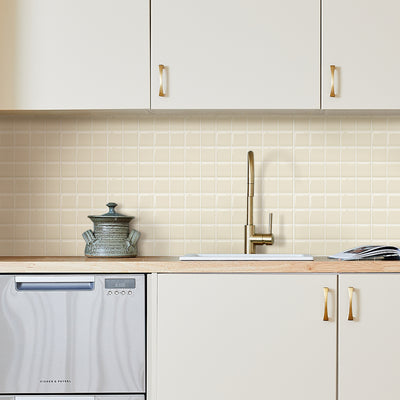 Beige Square Peel and Stick Backsplash Tile