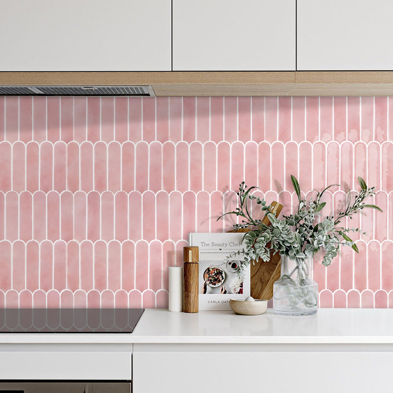 Pink Fish Scale Peel and Stick Backsplash Tile - Thicker Design