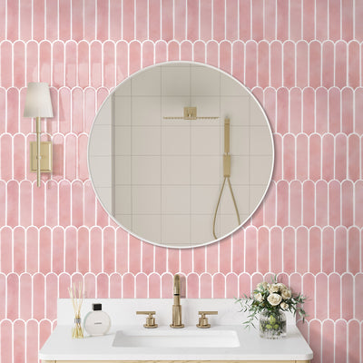 Pink Fish Scale Peel and Stick Backsplash Tile - Thicker Design