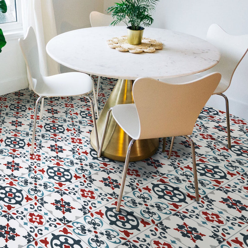 Square Spanish Peel and Stick Vinyl Floor Tile Sticker – Commomy