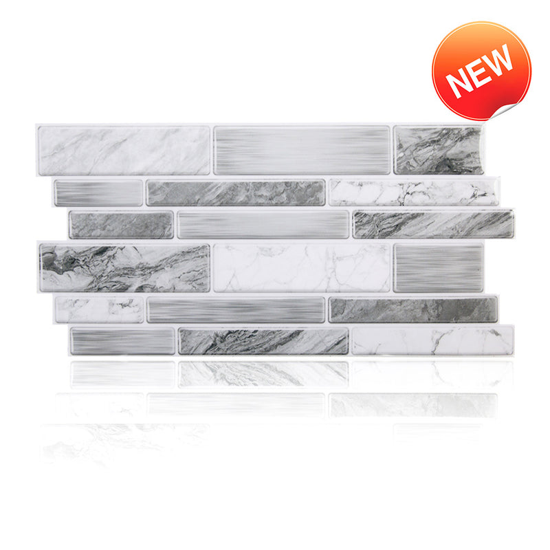 White Grey Marble Peel and Stick Tile Stickers