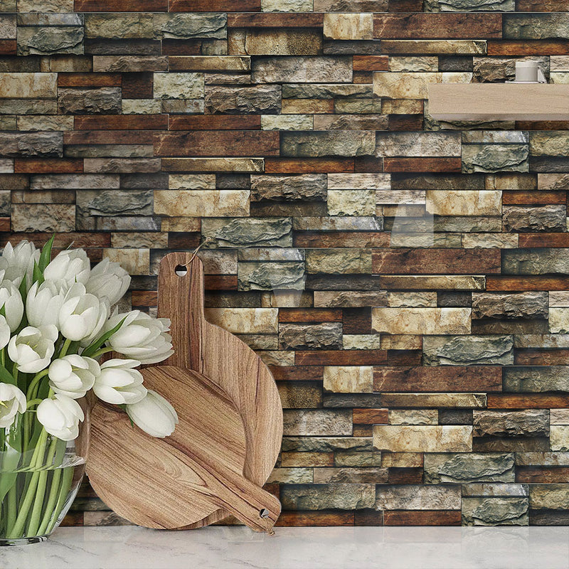 Retro Brick Stone Peel and Stick Tile Stickers