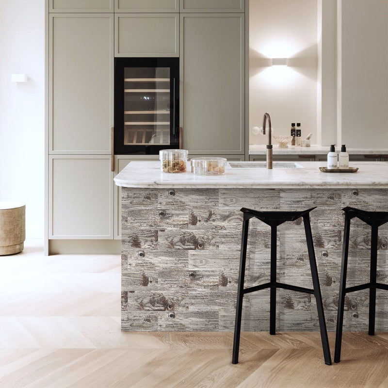 Rustic Wood Grain Subway Set Peel and Stick Tile Stickers