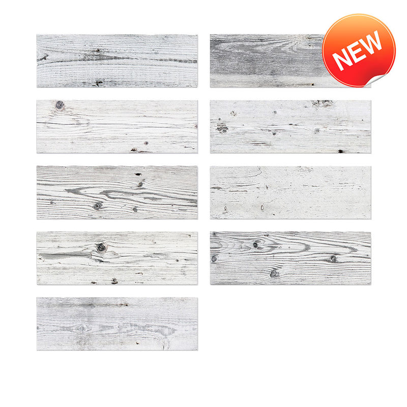 Natural Wood Grain Subway Set Peel and Stick Tile Stickers