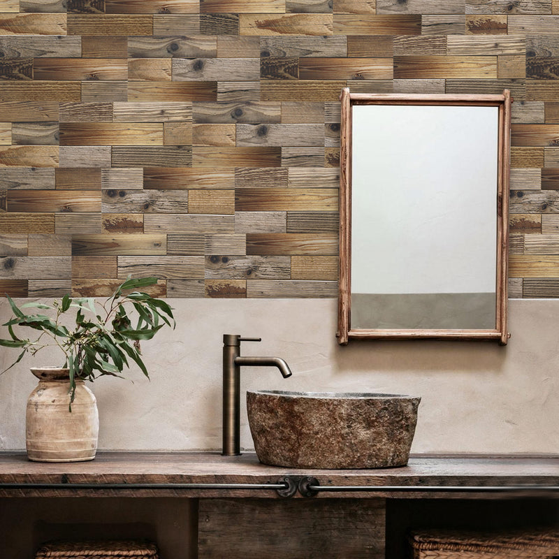 Vintage Wood Peel and Stick Tile Stickers