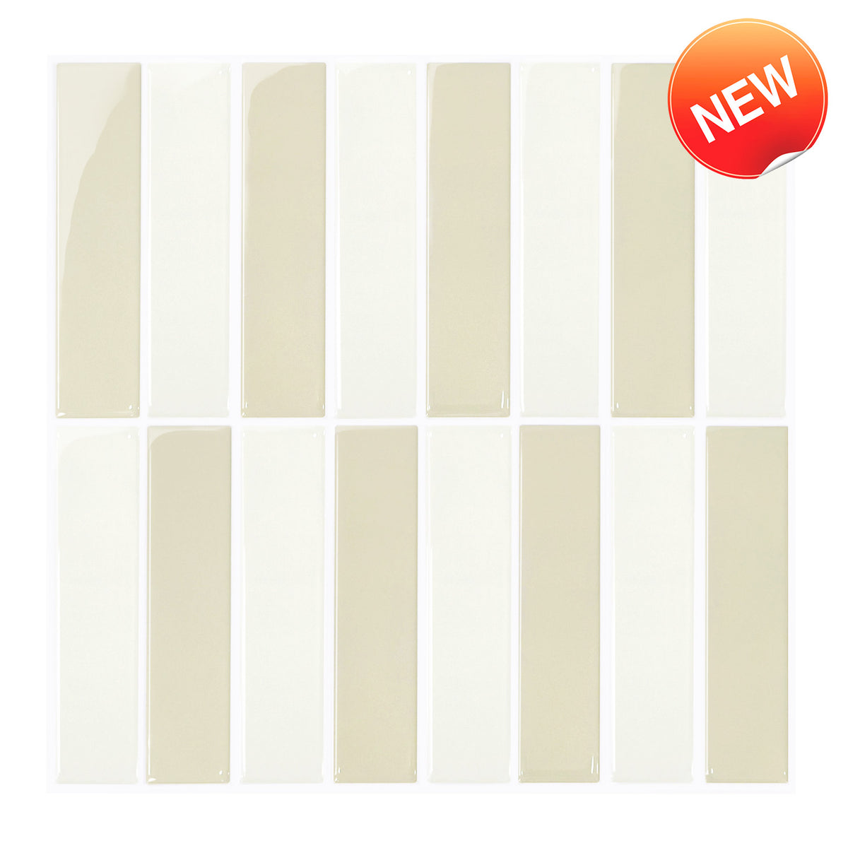 Toledo Cream Striped Peel and Stick Backsplash Tile