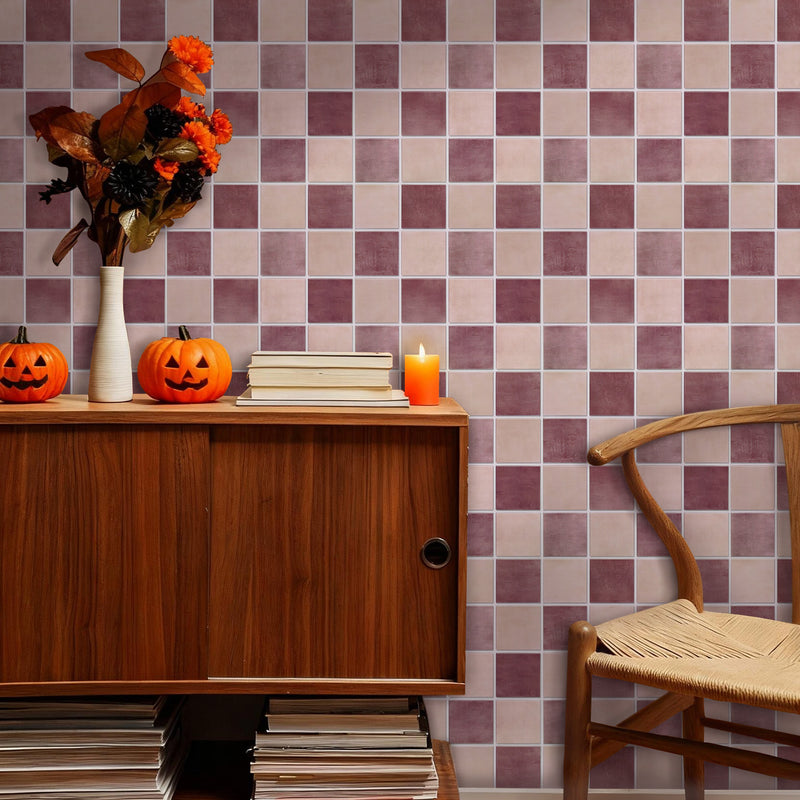 3D Dusty Rose Square Peel and Stick Wall Tile