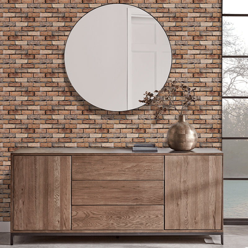 3D Dark Brown Brick Peel and Stick Wall Tile