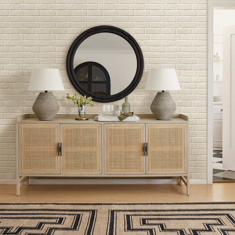 3D Beige Brick Peel and Stick Wall Tile_Commomy Decor